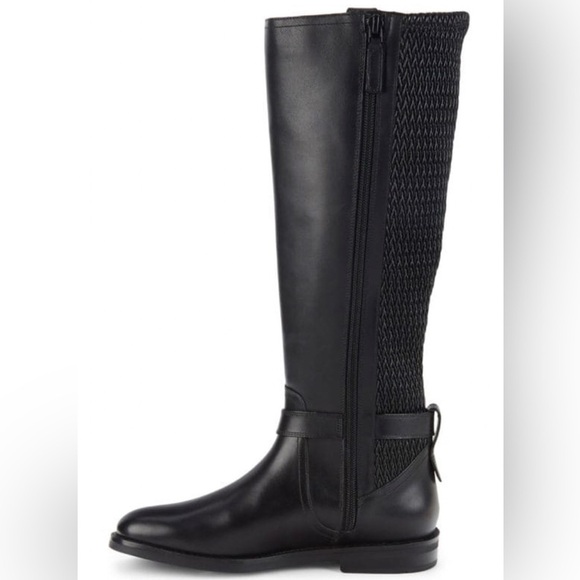 NEW Cole Haan Belted Leather Knee High Riding Boots in Black size 5.5 - Picture 4 of 16